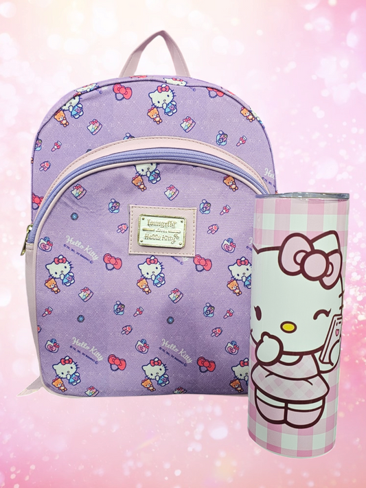 Kit Mochila y Termo Kitty